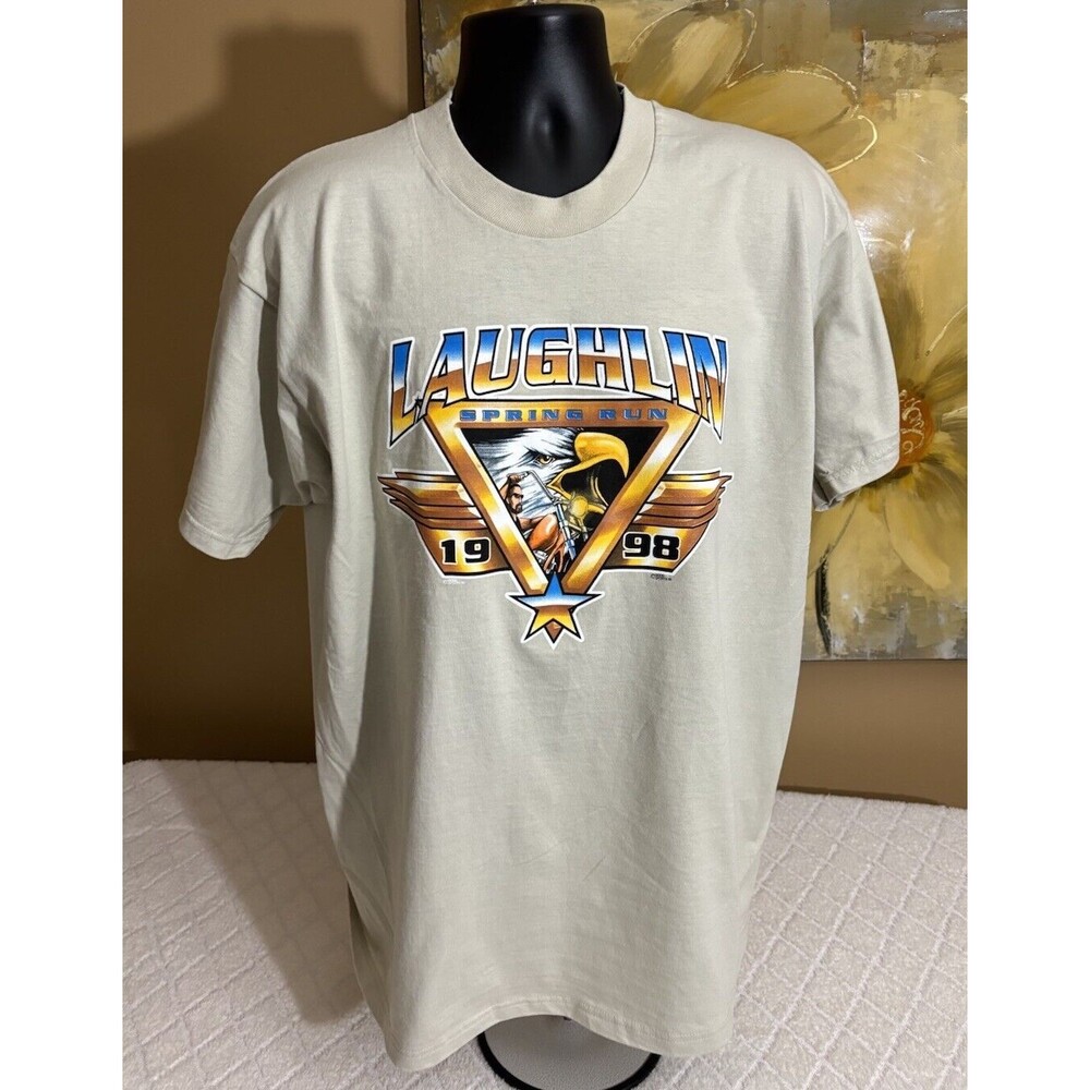 Vintage Fruit Of The Loom 1998 Laughlin Spring Run 2 Sided Graphic Tee Mens XL